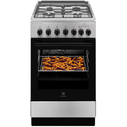 Aragaz Electrolux LKK560000X, Mixt, 4 arzatoare gaz, Cuptor electric multifunctional, SteamBake, AirFry, Aprindere integrata, Grill electric, Clasa A, 50 cm, Inox