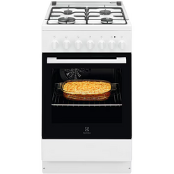 Aragaz Electrolux LKK520002W, Mixt, 4 arzatoare gaz, Cuptor electric multifunctional, Aprindere integrata, Grill electric, Clasa A, 50 cm, Alb