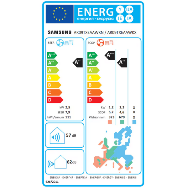 Aparat de aer conditionat Samsung Wind-Free Avant 9000 BTU Wi-Fi, Clasa A++/A++, Filtru Tri-Care, AI Auto Comfort, Fast cooling, AR09TXEAAWKNEU/XEU, Alb