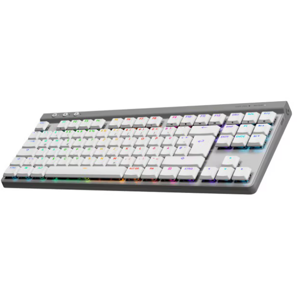 Tastatura Mecanica Gaming Logitech G515 TKL, Ultraslin, Lightspeed, Wireless&Bluetooth, US, Alb