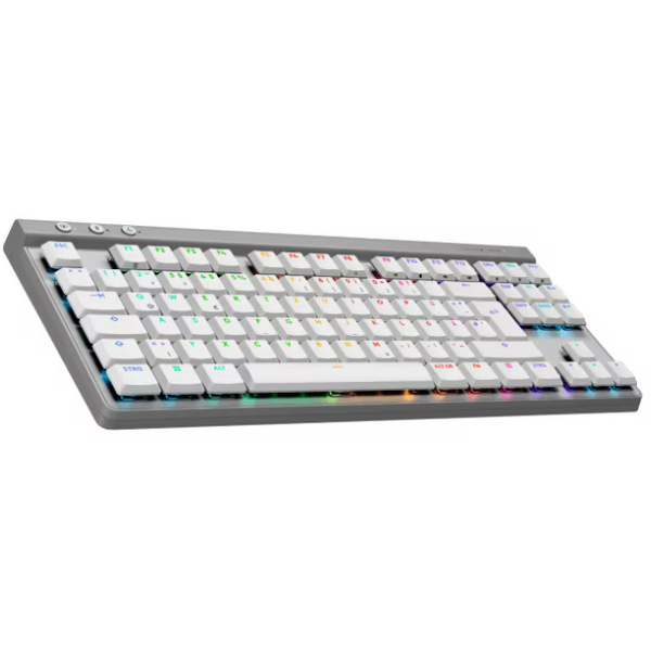 Tastatura Mecanica Gaming Logitech G515 TKL, Ultraslin, Lightspeed, Wireless&Bluetooth, US, Alb