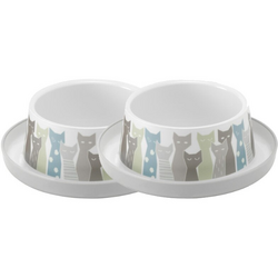 Moderna Bol dublu pentru caini si pisici Trendy Maasai, 2X350 ML