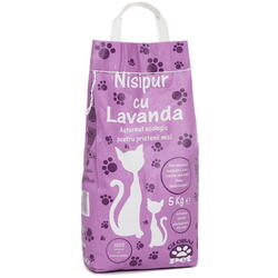 Asternut ecologic pentru pisici Nisipur Natural, Lavanda, 5 KG