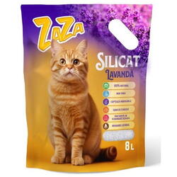 Asternut igienic pentru pisici Zaza Silicat Lavanda, 8 L