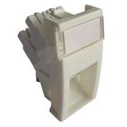 Conector inclinat, 1xRJ45 UTP cat.5e, 22.5x45 PowerCat, alb, (compatibil Legrand Mosaic) - Molex