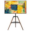 Stand TV de podea, trepied, inaltime si rotire reglabile, 32 - 65 inch, raft inclus, Negru/Maro, Techly, ICA-TR58