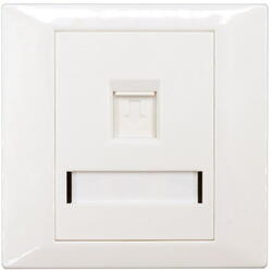 Faceplate Keystone RJ45,86x86, 1 port, EMTEX