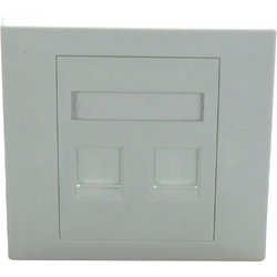 Faceplate Keystone RJ45,86x86, 2 porturi, EMTEX