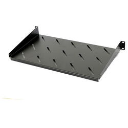 Raft fix 19", 1U, 300mm, fixare fata in 2 puncte, sarcina 30kg, culoare neagra RAL 9005 - DATEUP