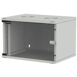 Rack 19'' 4U 540x400, de perete, dezasamblat, usa fata sticla, gri, capacitate 30kg, seria D-SOHO BASIC, DECKRO
