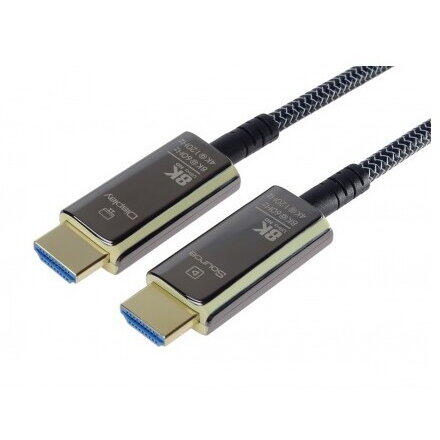 Cablu HDMI Optic, 48Gbps, 8K@60Hz, Active Optical (AOC), V2.1, manson de plasa, conectori auriti, 10m, PremiumCord