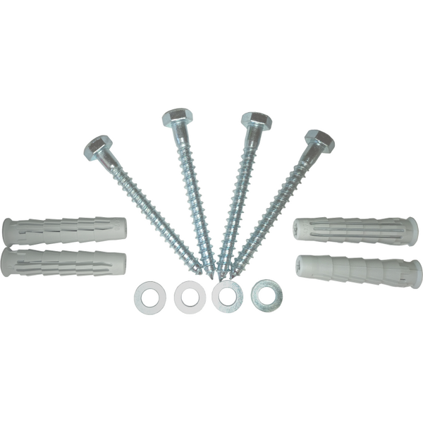 Set fixare rackuri pe perete, capacitate 120Kg, contine 4 x diblu nylon + holsurub cap hexagonal 14 x 70mm + saibe plate - ELEMATIC