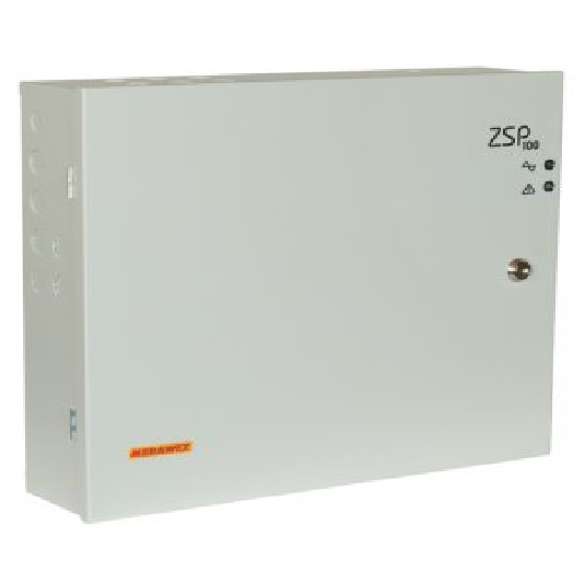 Sursa de alimentare pentru sisteme de detectie incendiu 24V/4A in cutie metalica Merawex ZSP100-4A-18, loc pentru 2 acumulatori, Tensiune de intrare: 100/230VAC, eficienta ridicata sub sarcina si consum redus, comunicare RS-232 / RS-485, rata scazuta de e