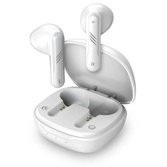 Casti Genius HS-M905BT, TWS, wireless, intraauriculare - butoni, pt smartphone, microfon pe casca, conectare prin Bluetooth 5.3, alb, USB-C