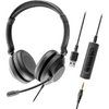 HEADSET AXTEL ONE UC35 STEREO HD AXH-ONE , Corded, Plug&Play USB / 3.5mm Jack Headset Conectivity USB-A, USB-C; Jack / with STEREO HD . Speaker Size has 40 mm / Passive noise reduction : STRONG / Vegan Leather
