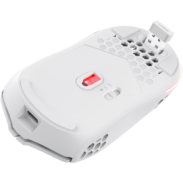 Mouse wireless Trust GXT 929W Helox, rezolutie maxima 4800 DPI, 6 butoane, alb