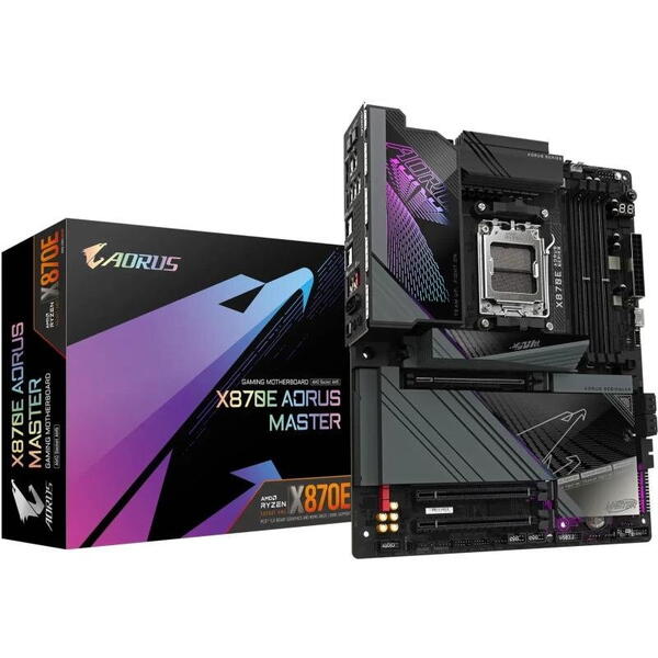 Gigabyte X870E AORUS MASTER, AM5, DDR5, Wi-Fi, BT, ATX, Negru