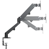 Brat de birou pentru monitor Neomounts, poate sustine un monitor cu diagonala display 17-27", suporta pana la 7kg, full motion, +90°, -45° inclinatie, +90°, -90° swivel, +180°, -180° rotatie,  VESA min 75x75, VESA max 100x100,reglabil pe inaltime: 15.2-40