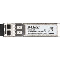 Multi Mode Fibre Transceiver (300m) D-link, DEM-431XT; Standard Compliance: IEEE-802.3ae/ 10GBASE-SR; Fibre Channel FC-PI Standard: 1200-Mx-SN-I; Speed: 10 Gbps; Duplex LC connector; Single-direction; Wavelength: 850 nm; Power/ Maximum Input Current: 3.3