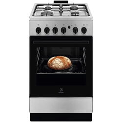 Aragaz Electrolux LKG504012X, Gaz, 4 arzatoare, Aprindere integrata plita si cuptor, Autocuratare catalitica, Grill electric, Rotisor, 50 cm, Inox