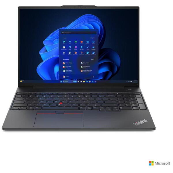Notebook Laptop Lenovo ThinkPad E16 Gen 2 cu procesor Intel® Core™ Ultra 5 125U pana la 4.3GHz, 16" WUXGA, IPS, 32GB DDR5, 1TB SSD, Intel® Graphics, No OS, Black, 3Y Onsite upgrade