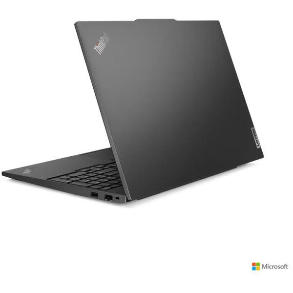 Notebook Laptop Lenovo ThinkPad E16 Gen 2 cu procesor Intel® Core™ Ultra 5 125U pana la 4.3GHz, 16" WUXGA, IPS, 32GB DDR5, 1TB SSD, Intel® Graphics, No OS, Black, 3Y Onsite upgrade