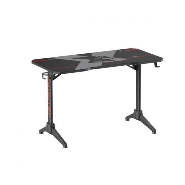Birou gaming Serioux Catalyst,  dimensiuni: 1200x600x750mm, dimensiune blat(LxLxT): 1200x600x18mm, greutate suportata: 100 kg, inaltime: 750 mm, mouse Pad inclus, suport casti, suport cana/pahar