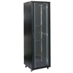 Rack 42U 800x800, montare pe podea, usa din sticla, panouri laterale detasabile si securizate, dezasamblat, culoare negru RAL 9004, DATEUP