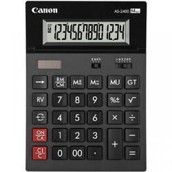 Calculator birou Canon AS2400, 14 digiti, ribbon, display LCD ajustabil, functie business, tax si conversie moneda