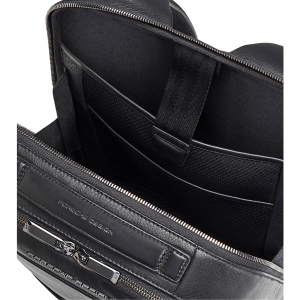 Rucsac din piele Porsche Design Roadster S, Negru
