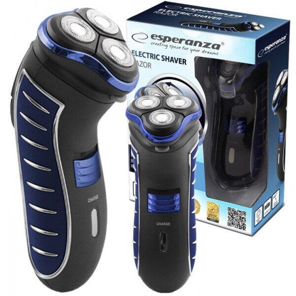 Aparat de ras electric Esperanza Razor EBG002B cu acumulator, negru/albastru