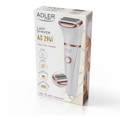 Aparat de barbierit Adler AD 2941 Lady Shaver, fara fir, alb