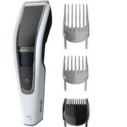 Aparat de tuns Philips HC5610/15, Lavabil, 28 setari lungime, 3 piepteni, Ni-MH, Autonomie 75 min., Negru/Alb