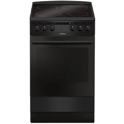 Aragaz electric Hansa FCCM58088, plita vitroceramica, 4 zone de gatit, Grill, Clasa A, Negru