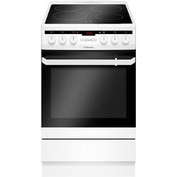 Aragaz electric Hansa FCCW58200, 4 zone de gatit, Curatare abur, Grill, Clasa A, 50 cm, Alb