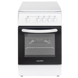 Aragaz NobelTek NLT 5601A/G1, Gaz, 4 arzatoare, Dispozitiv siguranta plita si cuptor, 50 x 60 cm, Alb