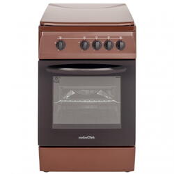 Aragaz NobelTek NLT 5601M/G1, Gaz, 4 arzatoare, Dispozitiv siguranta plita si cuptor, 50 x 60 cm, Maro