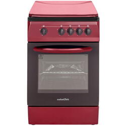 Aragaz NobelTek NLT 1065BD/G1, Gaz, 4 arzatoare, Dispozitiv siguranta plita si cuptor, 50 x 60 cm, Rosu Bordeaux