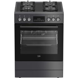 Aragaz mixt Beko FBM62330GADSN, Gaz, 4 arzatoare, Aprindere integrata, Cuptor electric, 72 l, 8 functii, Clasa A, 60 cm, Antracit