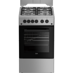Aragaz Beko FSGT52110DXON, Gaz, 4 arzatoare, Aprindere electrica plita-cuptor, Grill, Rotisor, High-Efficiency Gas Burner, Timer, 50 cm, Inox