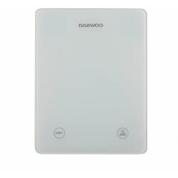 Cantar de bucatarie cu Bluetooth Daewoo DKS20B, capacitate 5 kg, afisaj LCD, sticla securizata, Alb