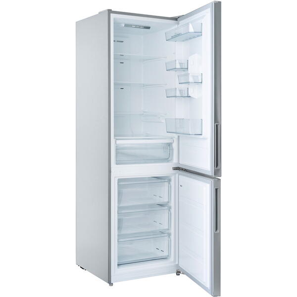 Combina frigorifica Total No Frost Daewoo DNF-310MEX-1, volum net 310L, control electronic, iluminare LED, 41 dB, Super Freeze, Clasa E, Inox