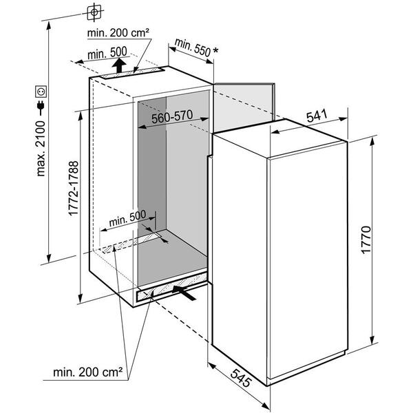 Congelator Liebherr Plus SIFNSf 5128, clasa F, 213 L, NoFrost, SoftSystem, H 178.8 cm, Alb