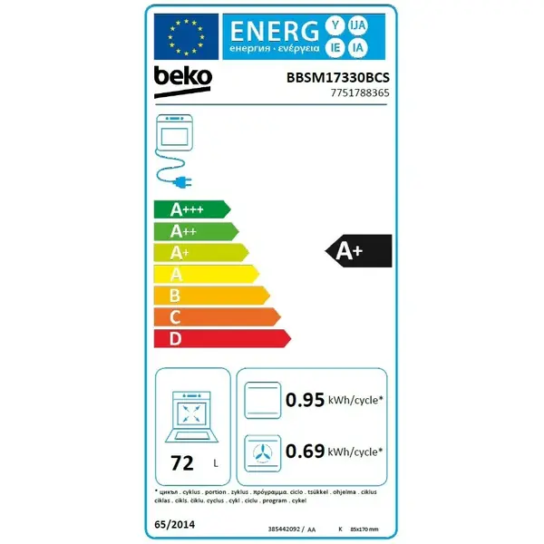 Pachet incorporabil Beko BBSM17330BCS, Electric, 71 l, Clasa A, Autocuratare catalitica, SoftClose door,Timer, Negru + Plita incorporabila Beko , Gaz, 4 arzatoare, Wok, Gratar din fonta, 60 cm, Negru