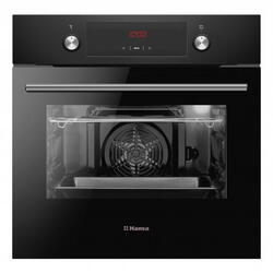 Cuptor incorporabil Hansa Fine Design BOES68461, display, butoane retractabile, 8 functii, grill, ventilator, 62 L, clasa A, negru