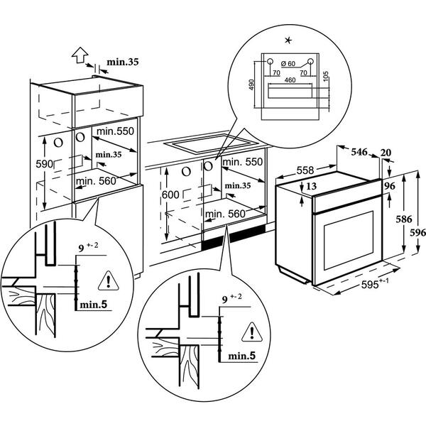 Cuptor multifunctional cu abur Master Kitchen MKO 1309ED-CSBK, 72 L, 14 functii gatire, Display Touch, SteamBake, Sonda masurare temperatura, Sticla neagra