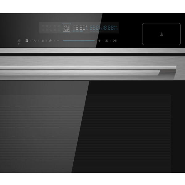 Cuptor multifunctional cu abur Master Kitchen MKO 1309ED-CSBK, 72 L, 14 functii gatire, Display Touch, SteamBake, Sonda masurare temperatura, Sticla neagra