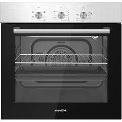 Cuptor incorporabil electric NobeLTek NBIO-614IX-1, 5 functii, 3 butoane, timer mecanic, 56L, sticla dubla, ventilator de racire, Inox