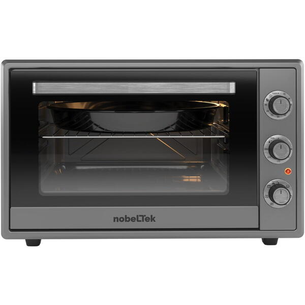 NobeLTek Kitchen Cuptor electric NobeLTek NLT FSO60X, 60L, 2000W, grill, timer, termostat, sticla dubla, ventilator, iluminare, Inox