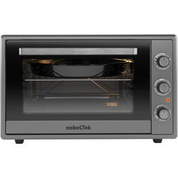 Cuptor electric NobeLTek NLT FSO60X, 60L, 2000W, grill, timer, termostat, sticla dubla, ventilator, iluminare, Inox